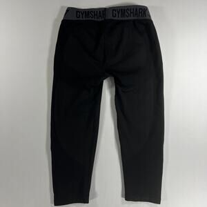 GYMSHARK Flex Cropped Leggings Black / Charcoal M Logo Detail